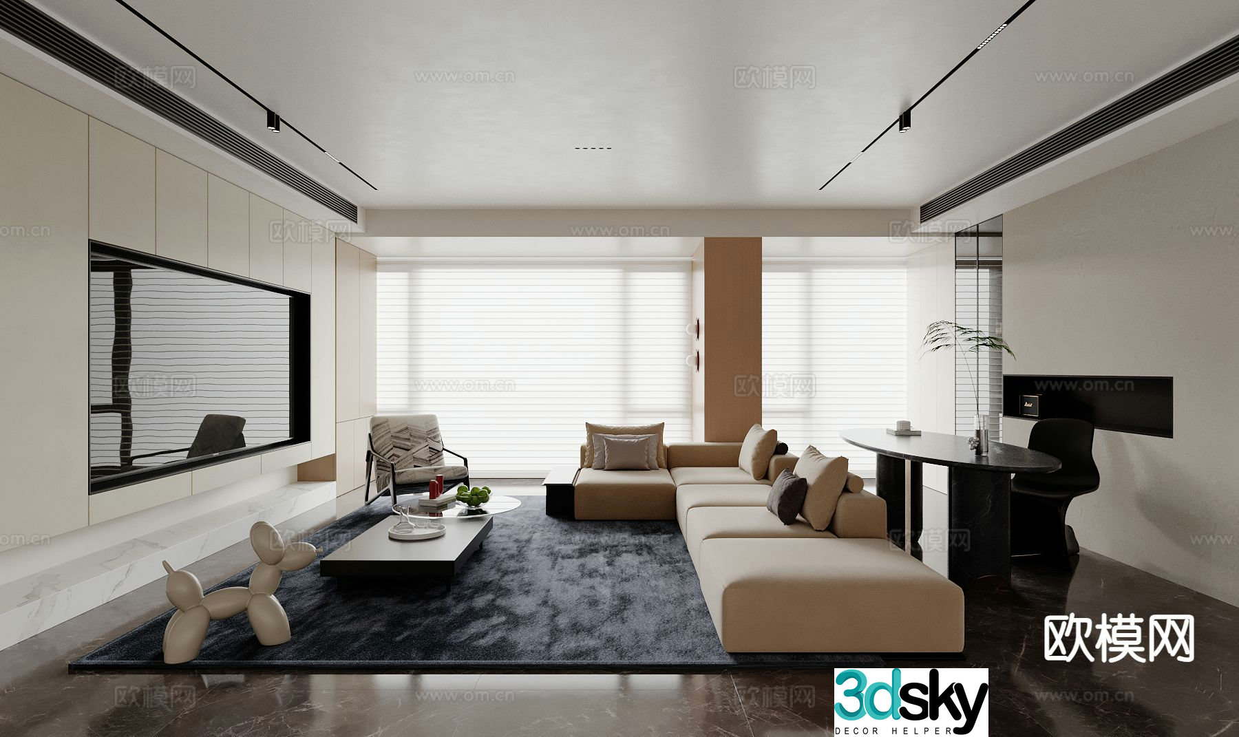 Modern living room 3d model