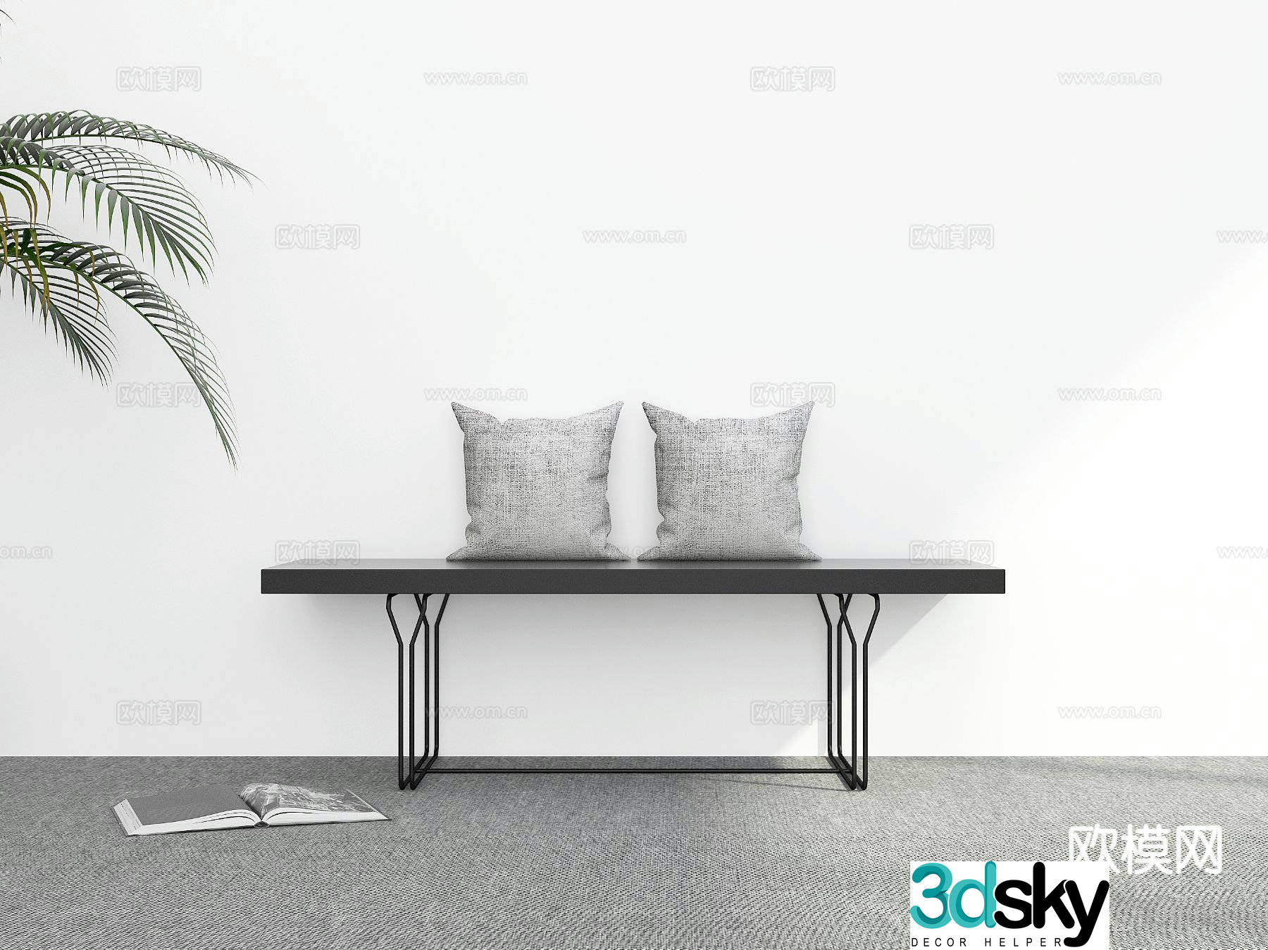 Modern stool bench shoe changing stool 3d model