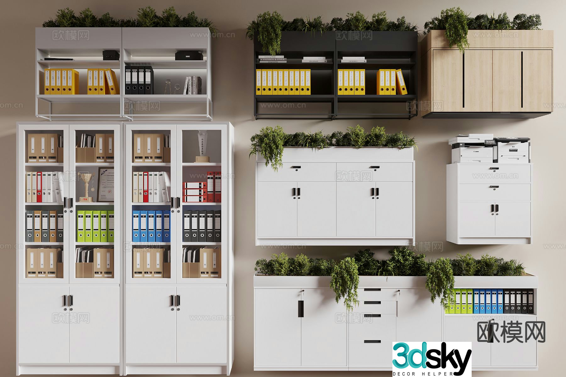 Modern filing cabinet filing cabinet information cabinet 3d model