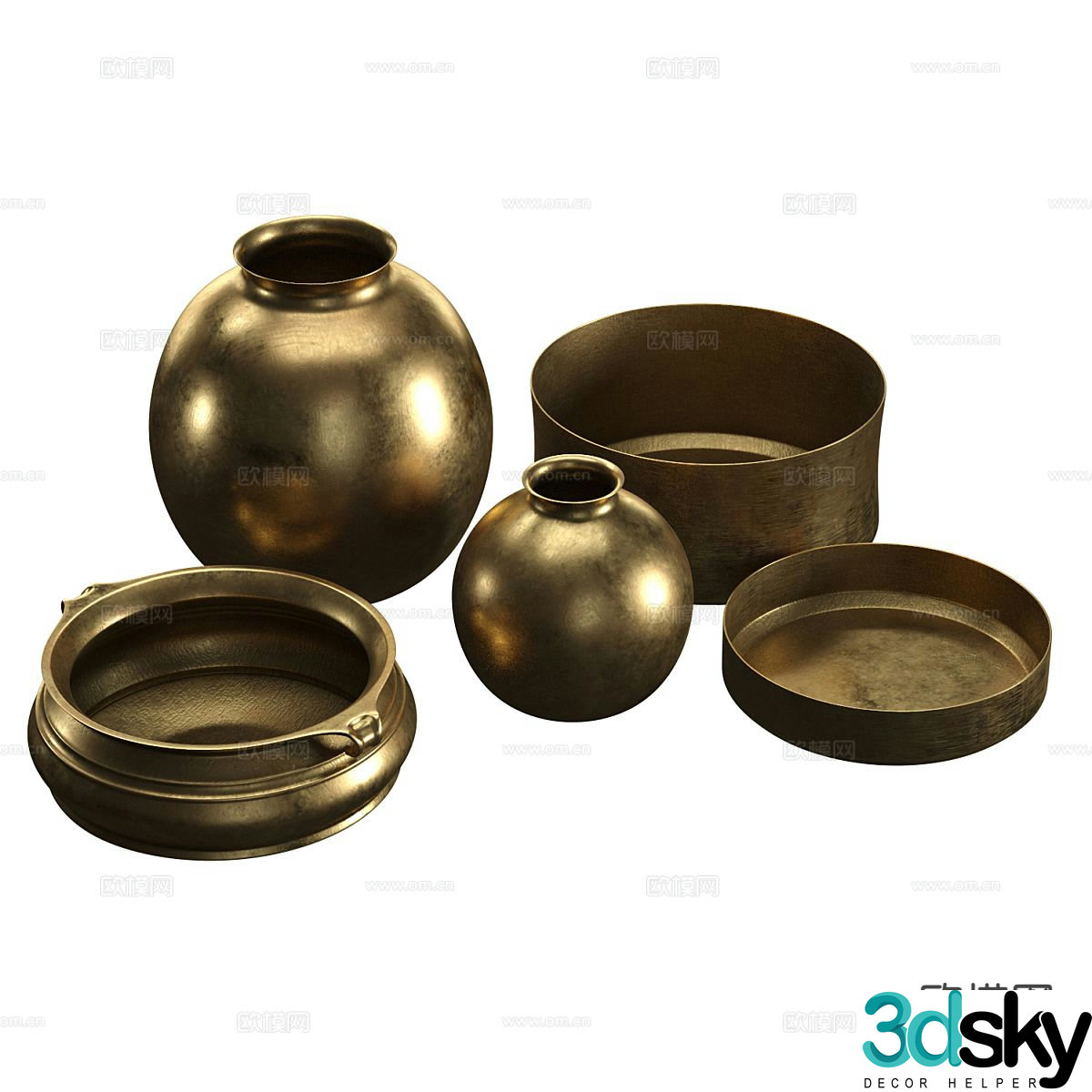 New Chinese style brassware 3d model