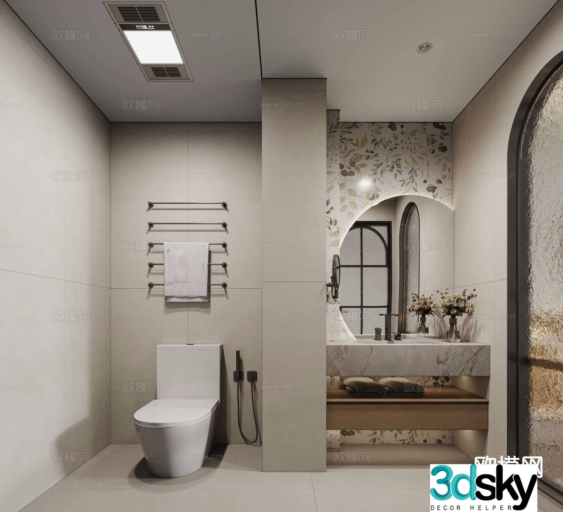 French toilet bathroom toilet 3d model