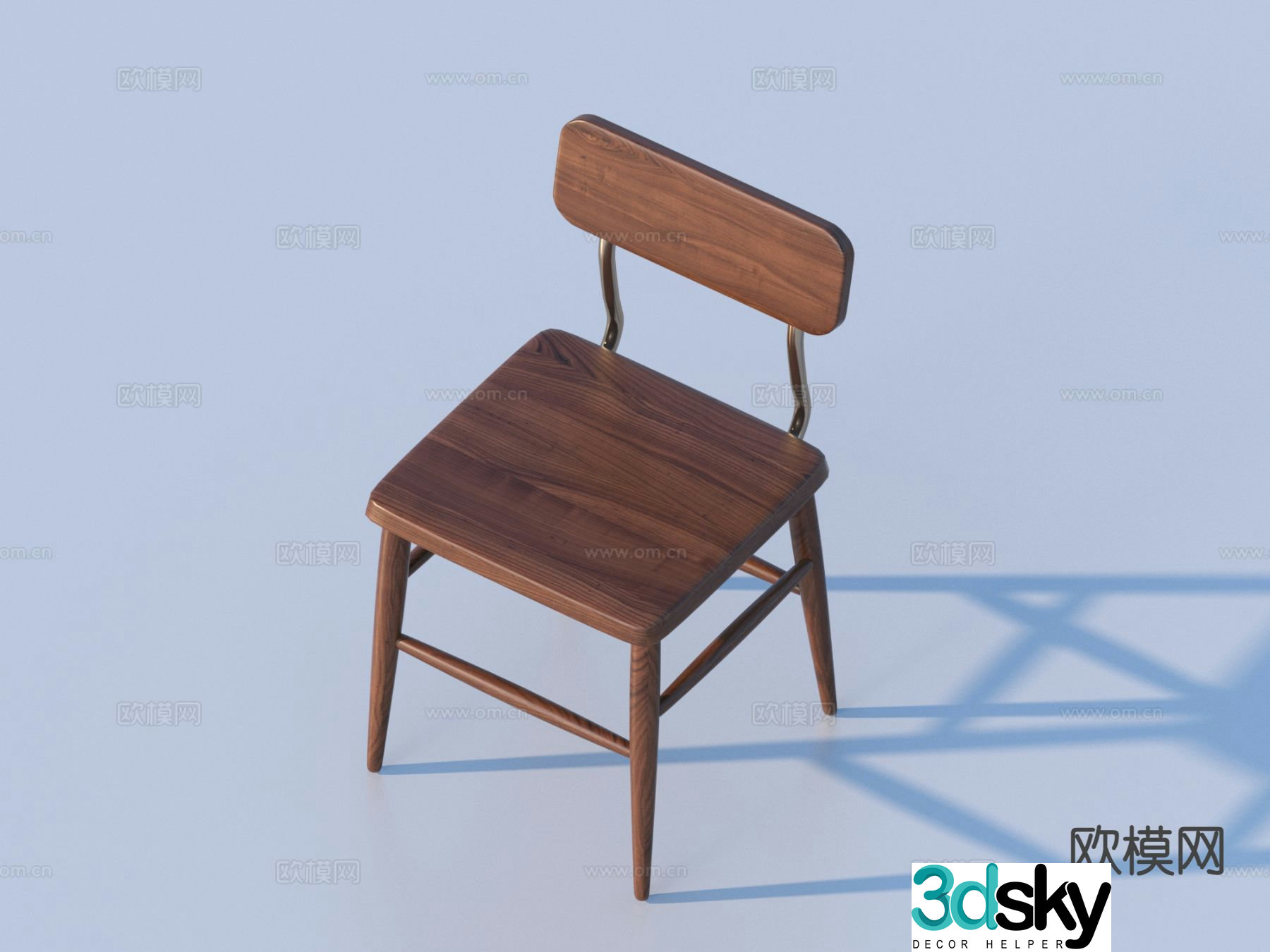 Wabi-sabi chair single chair dining chair 3d model