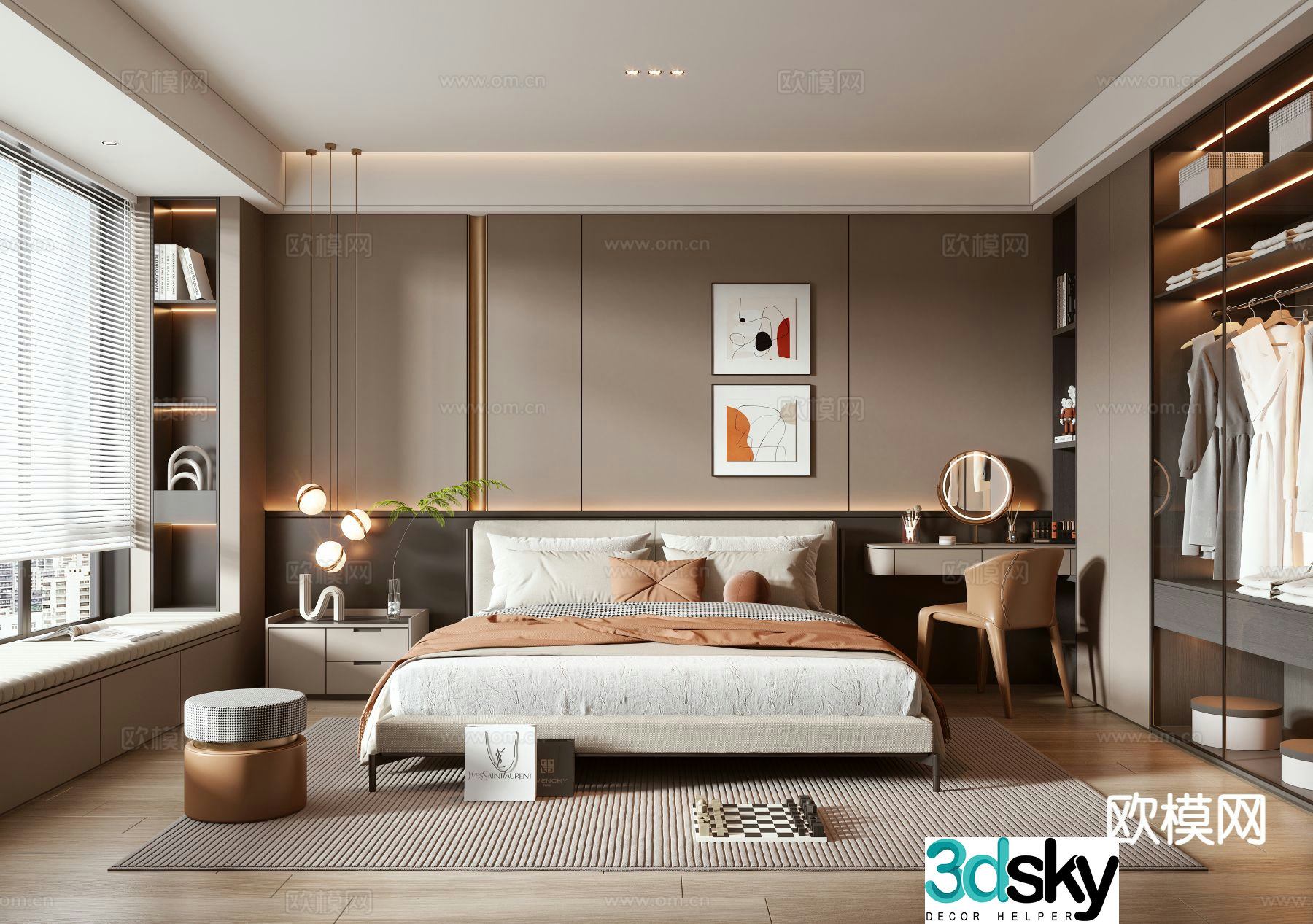 Italian style bedroom master bedroom 3d model