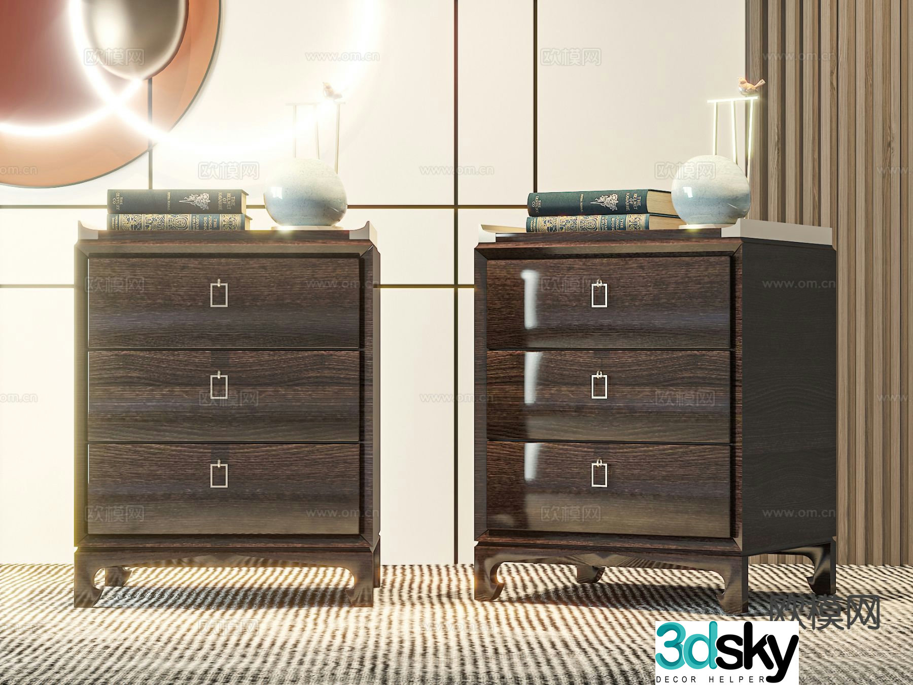 Modern bedside table 3d model