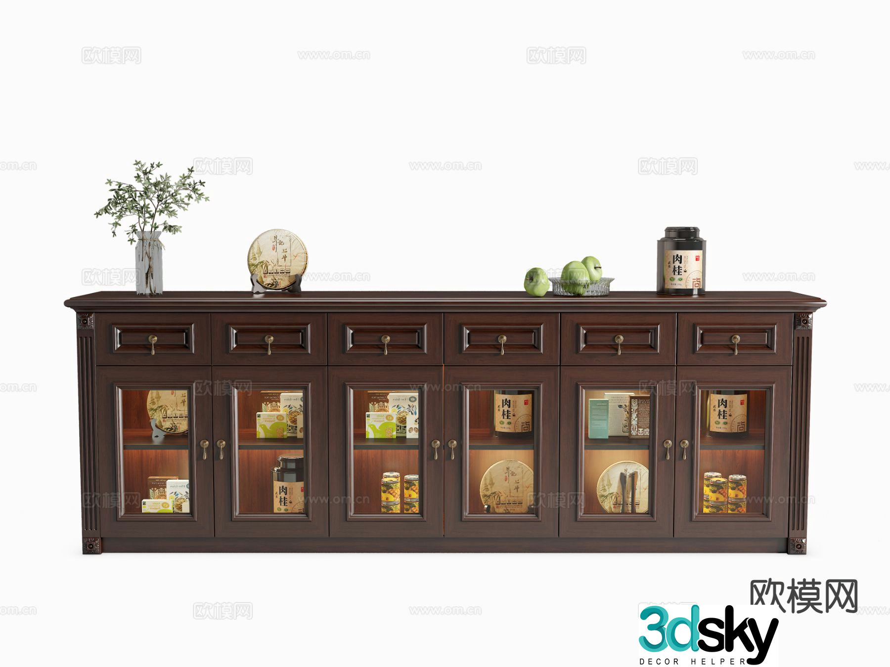 American sideboard tea cabinet tea cabinet 3d model