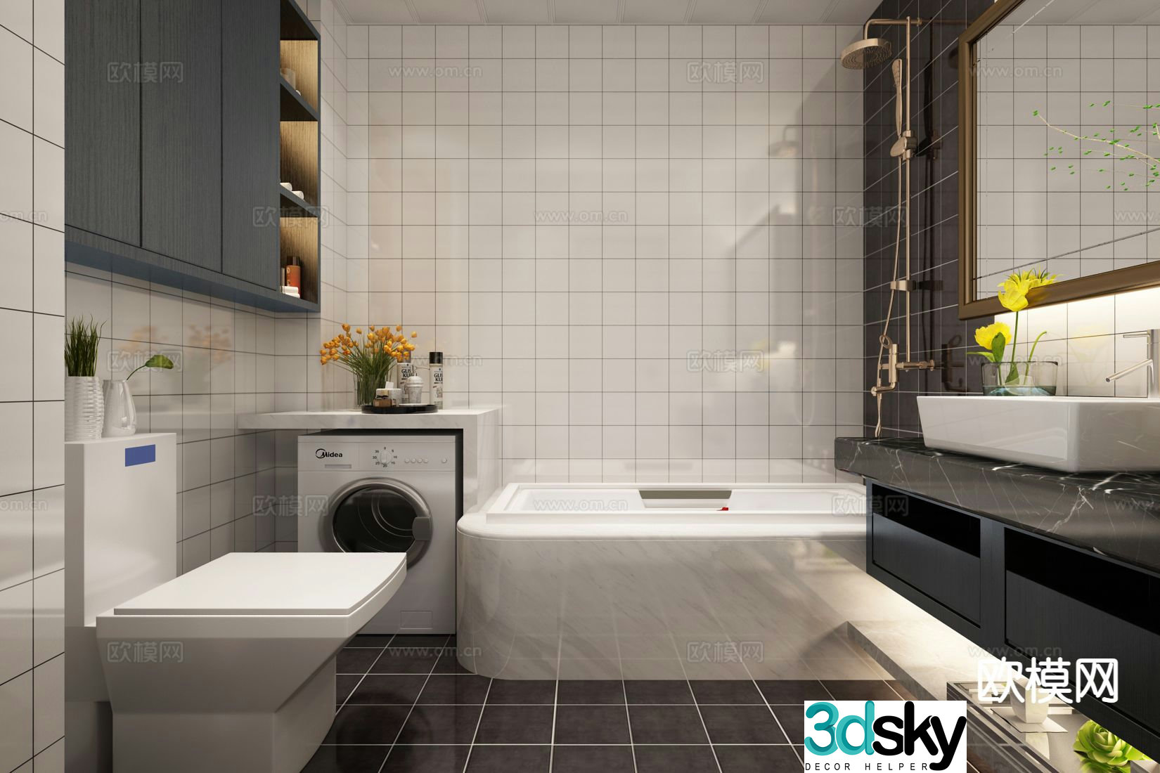Modern bathroom bathroom 3d model