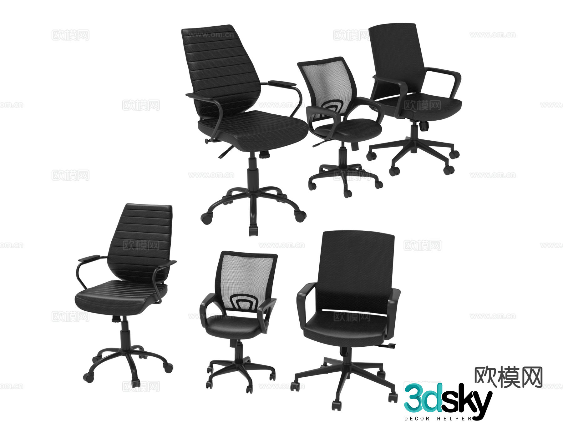 Modern office chair conference chair staff chair 3d model