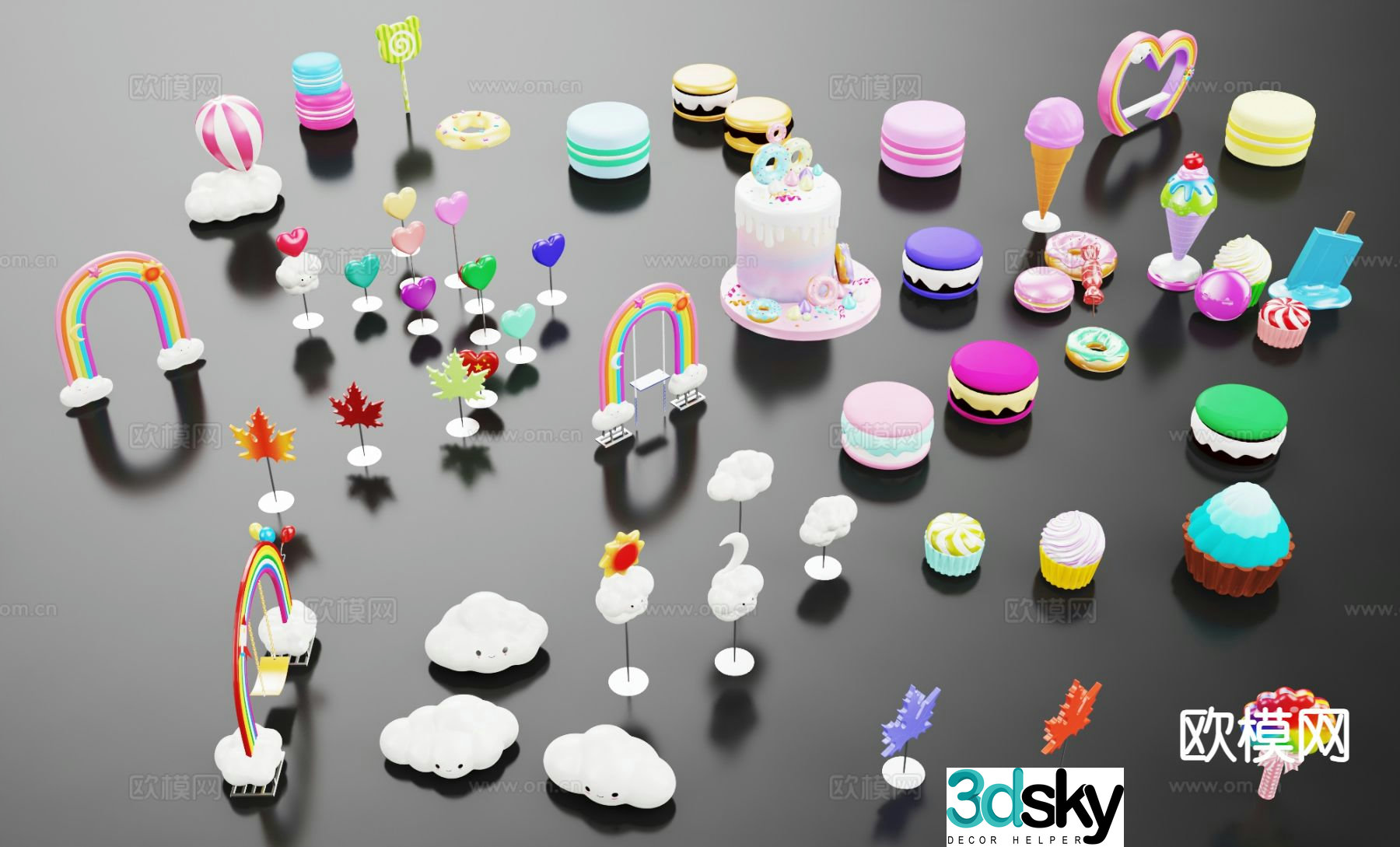 Modern cake toy ice cream toy 3d model