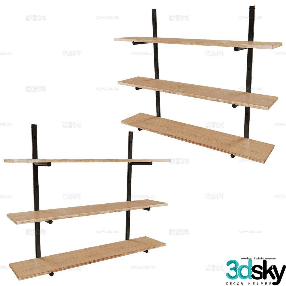 Zuiver Group modern wall cabinet wall-mounted storage rack display rack 3d model