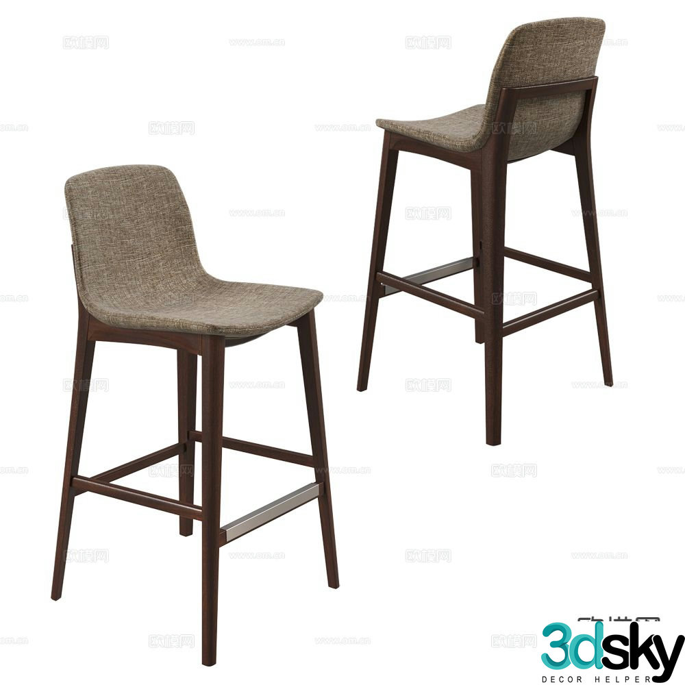 Pacini bar stool bar stool high stool 3d model