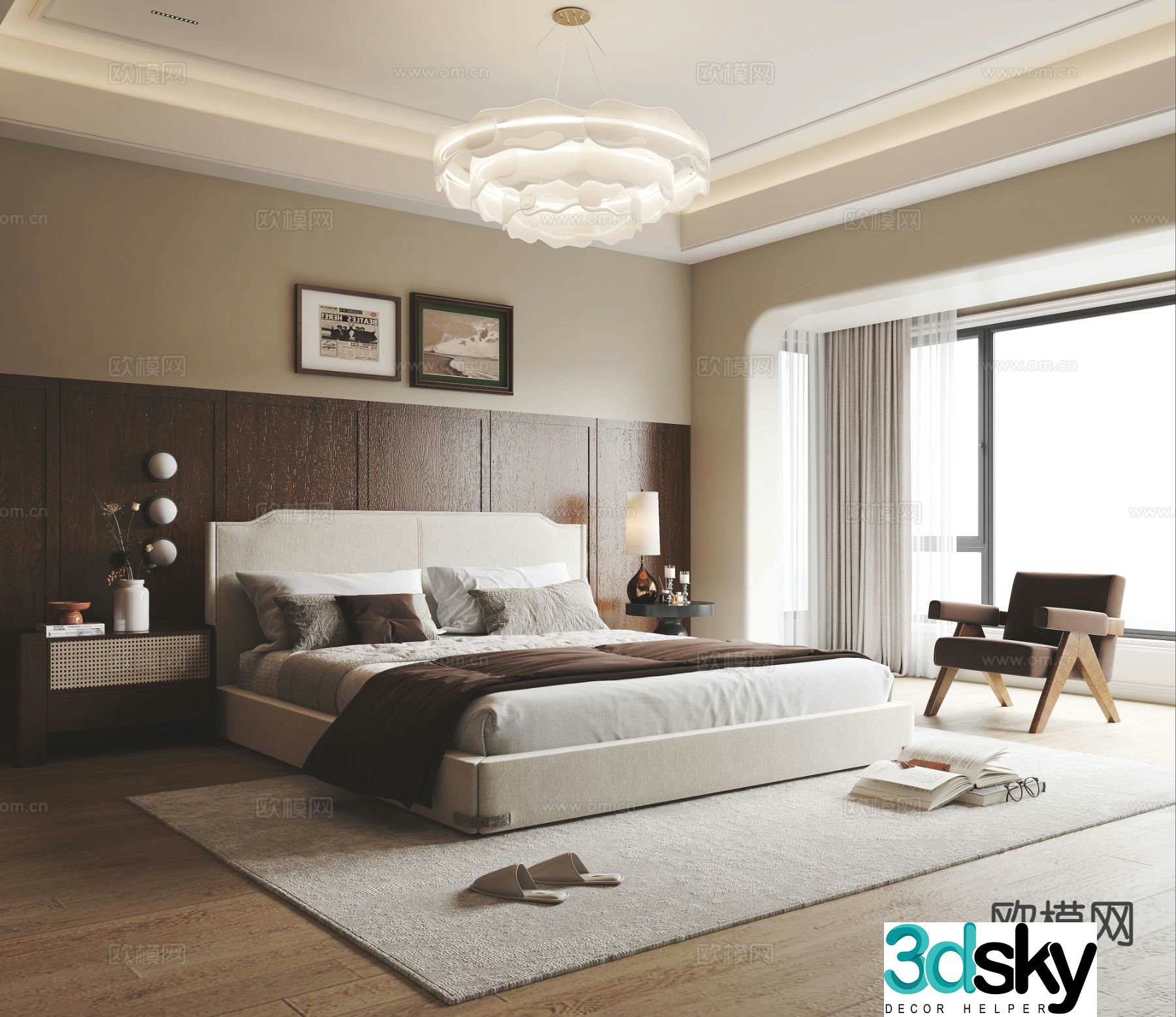 Medieval style bedroom master bedroom 3d model