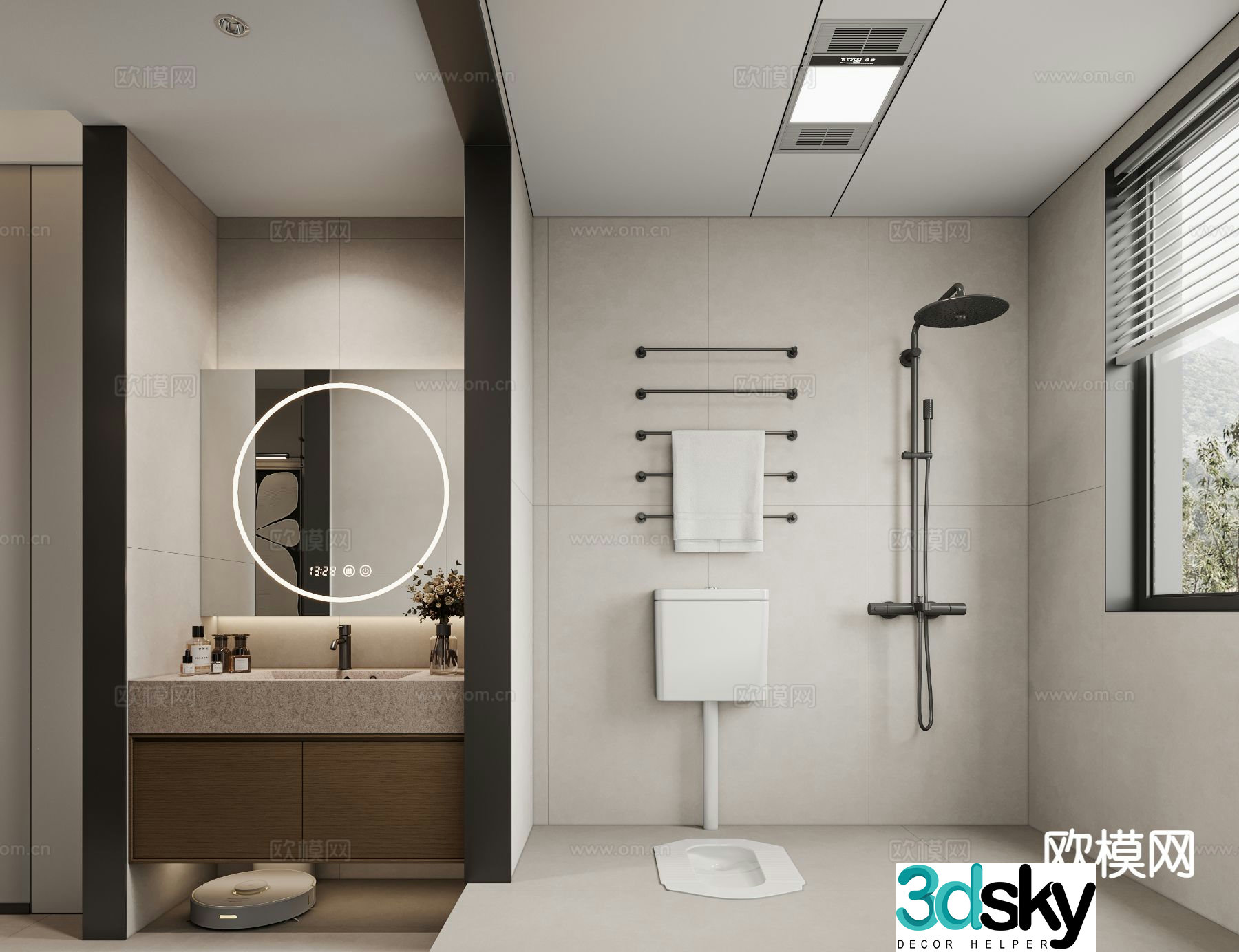 Modern bathroom bathroom toilet 3d model