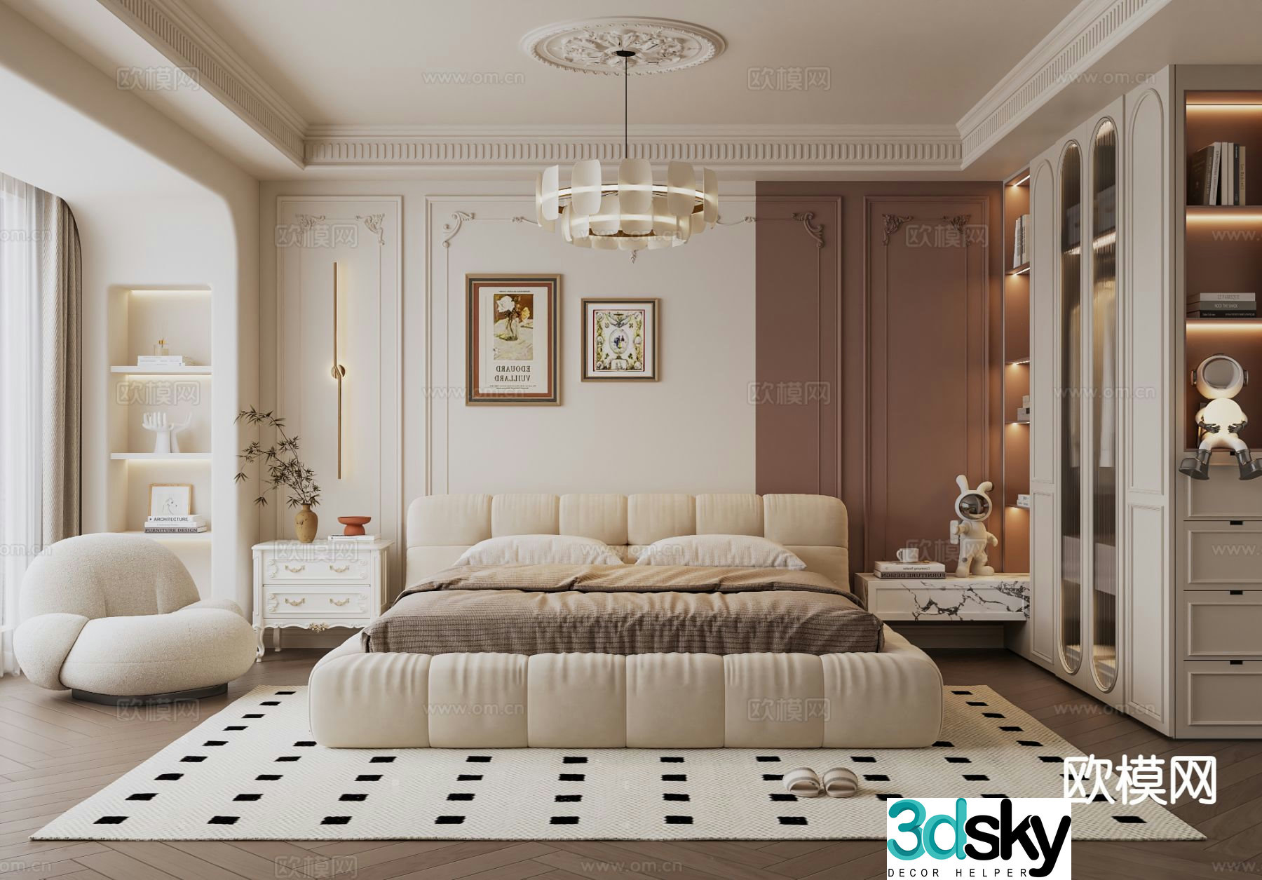 French bedroom master bedroom 3d model