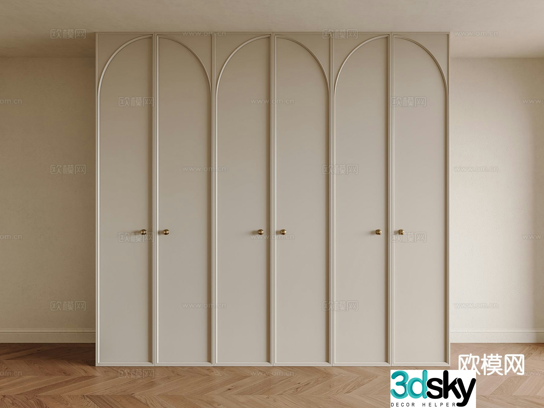 French wardrobe custom wardrobe 3d model