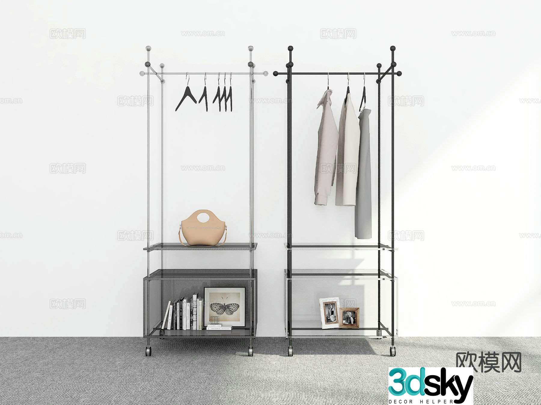 Modern clothes rack coat rack 3d model