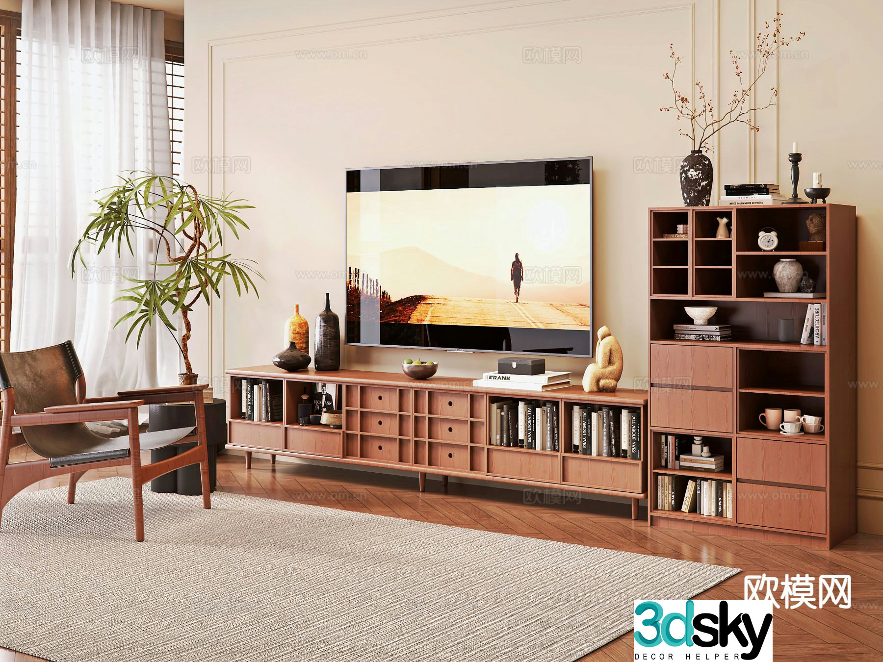 Medieval style TV cabinet 3D model