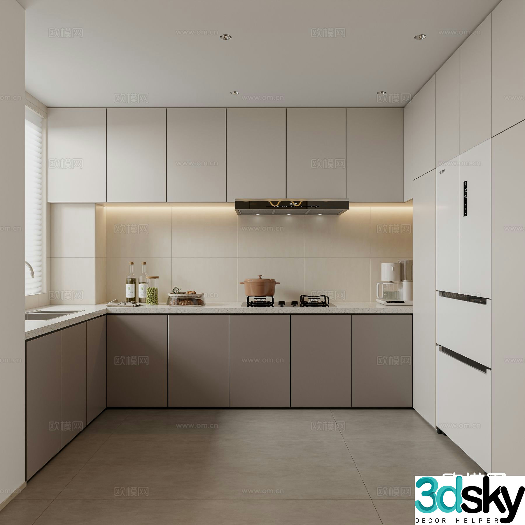 modern kitchen cabinet 3d model
