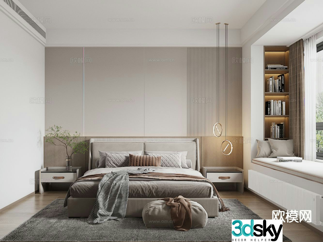 Modern bedroom master bedroom 3d model