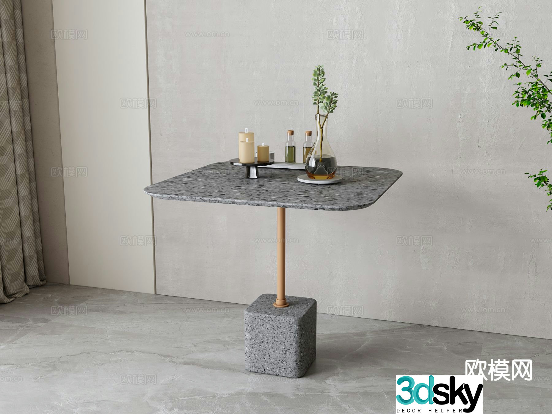 Modern coffee table marble coffee table 3d model