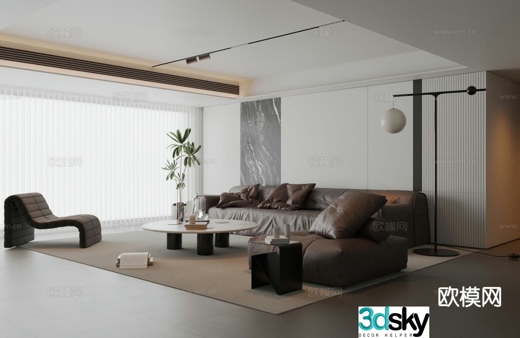 Modern sofa set 3d model