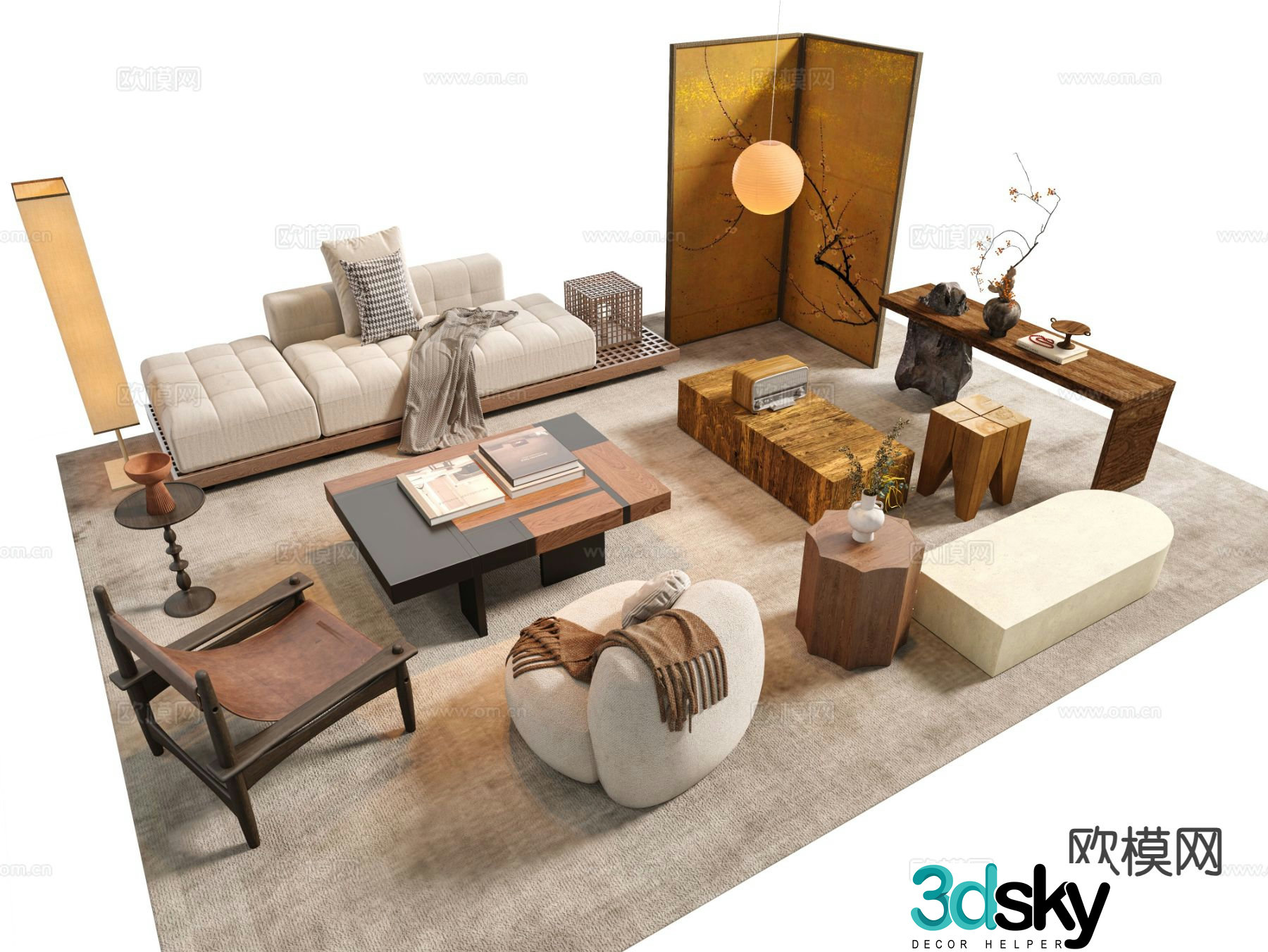 Wabi Sabi modular sofa 3d model