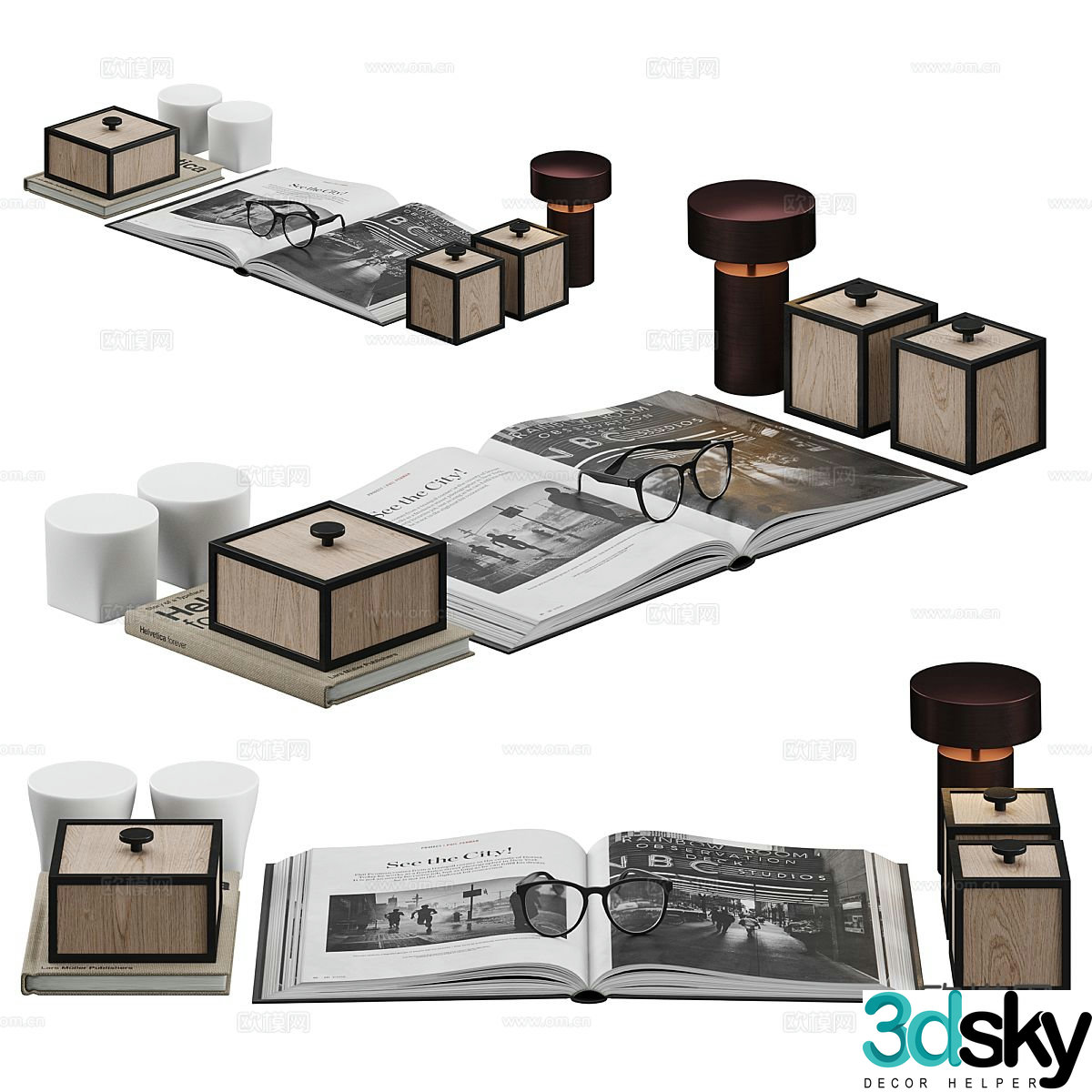 books magazines books furnishings 3d model