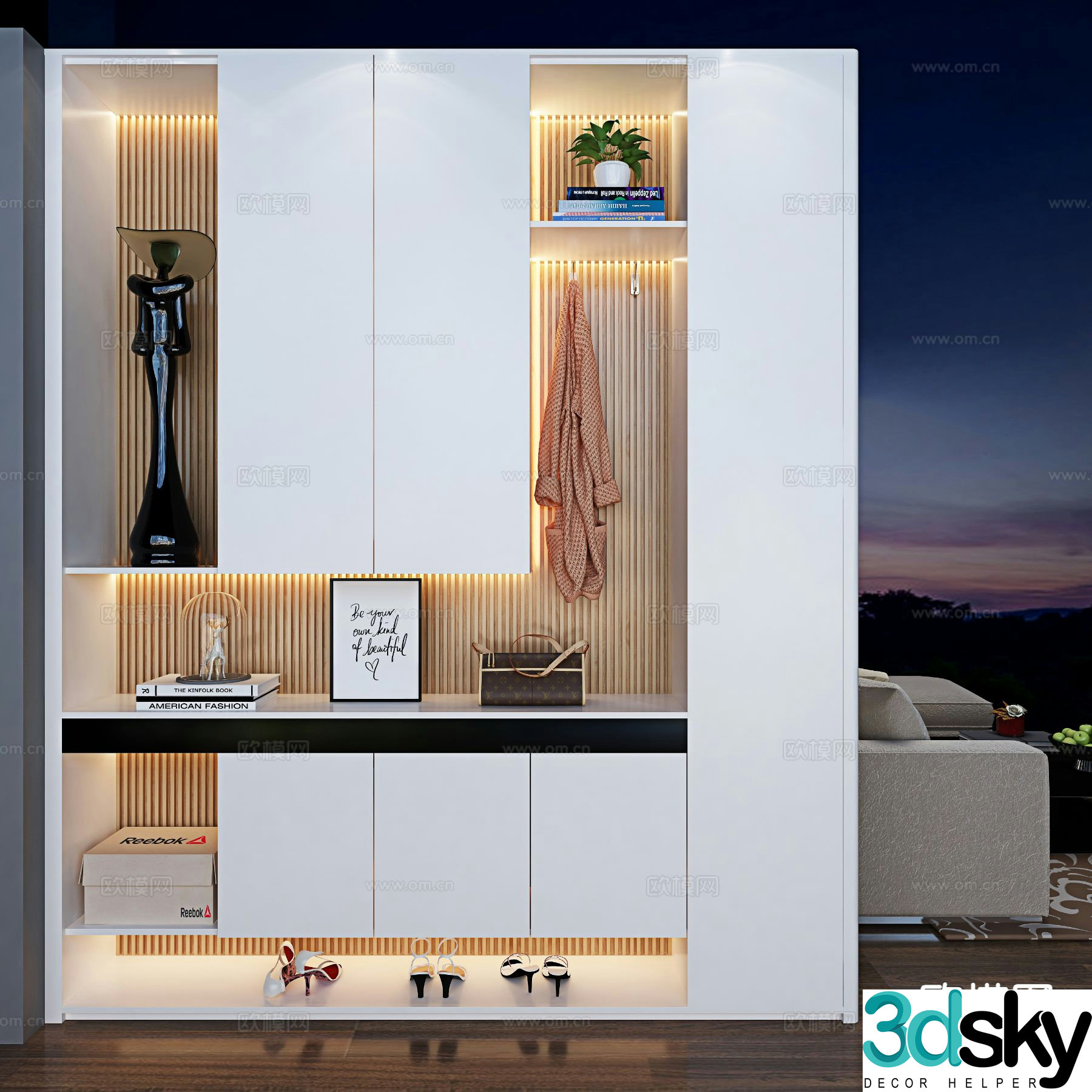 Modern shoe cabinet home shoe cabinet 3d model