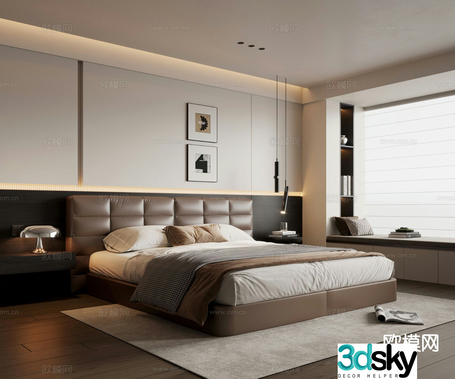 Italian style bedroom master bedroom 3d model