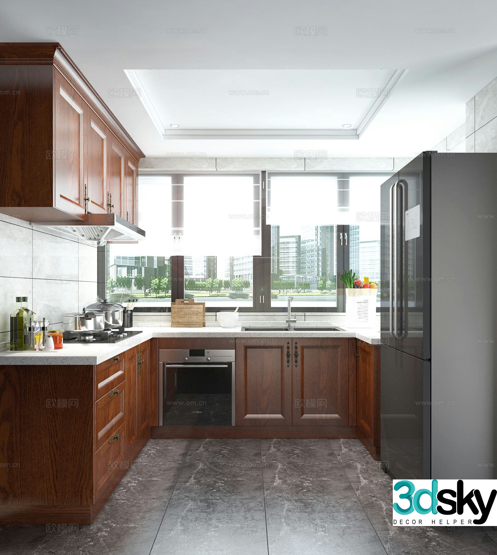 American kitchen cabinet 3d model