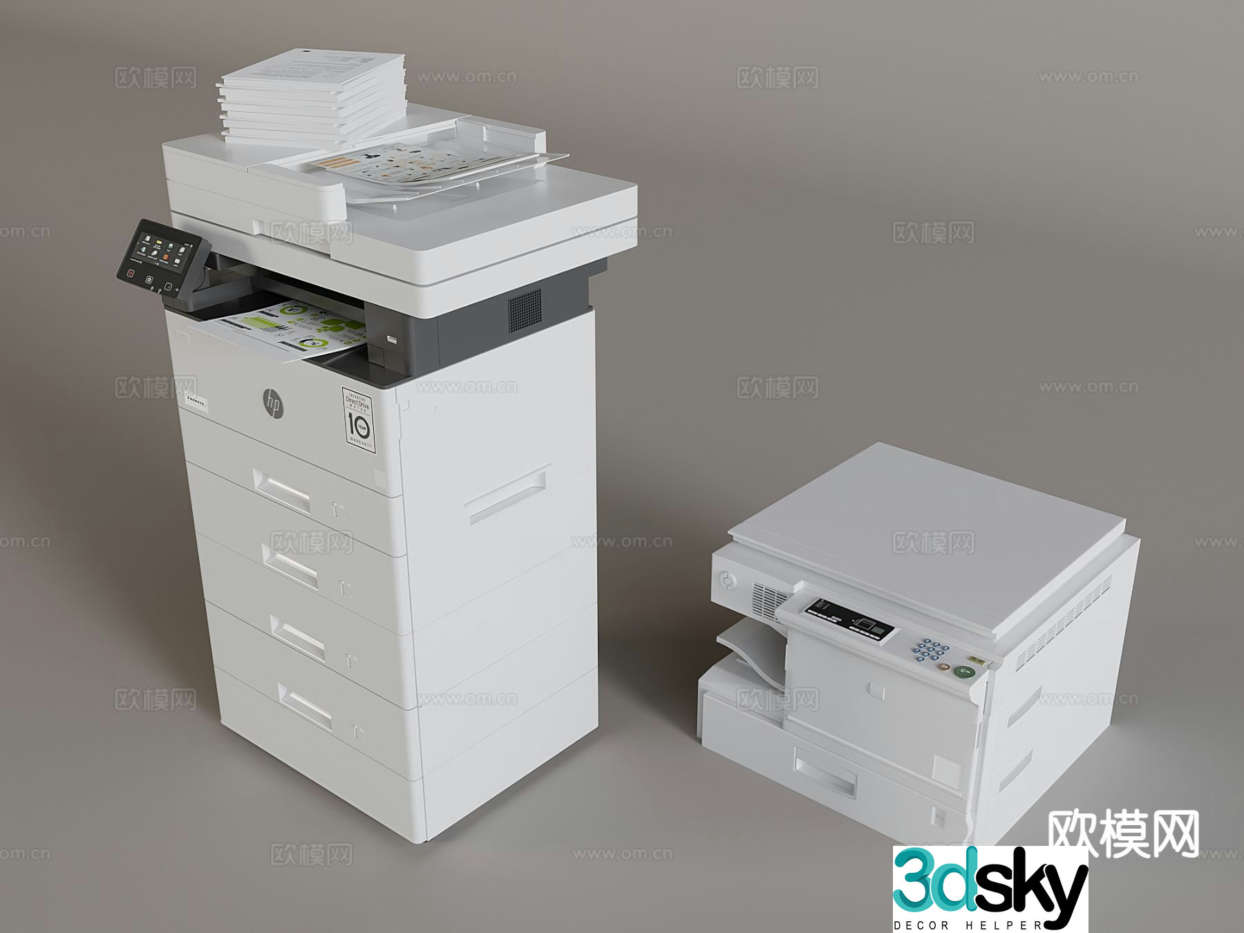 printer copier scanner fax machine 3d model