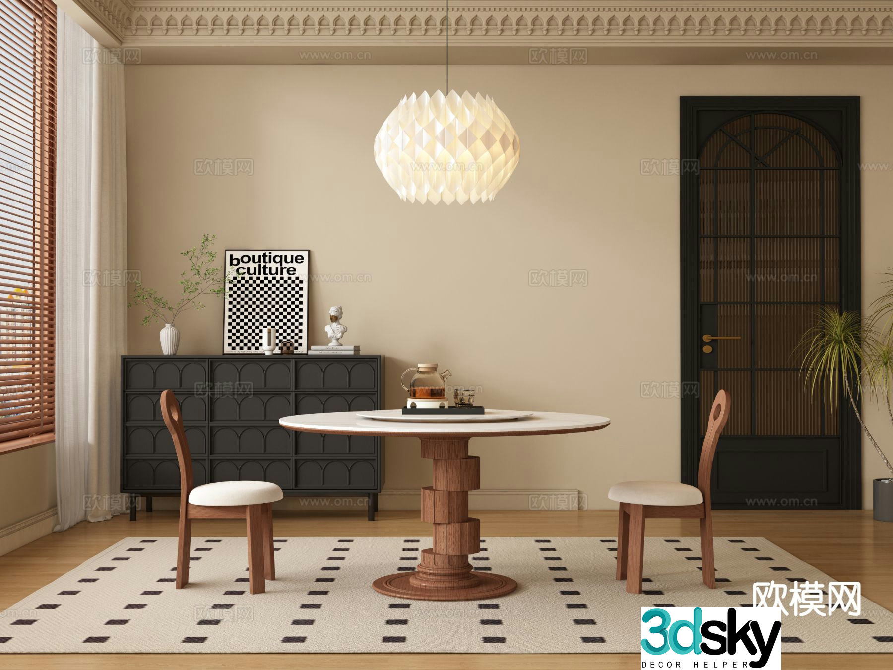 Medieval style restaurant 3d model