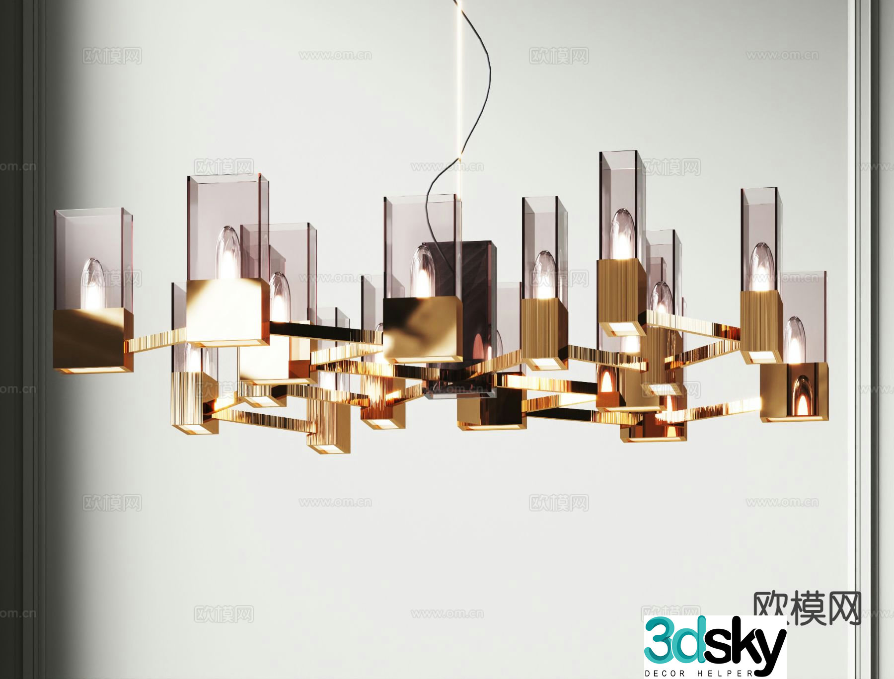 Light luxury chandelier hall chandelier 3d model
