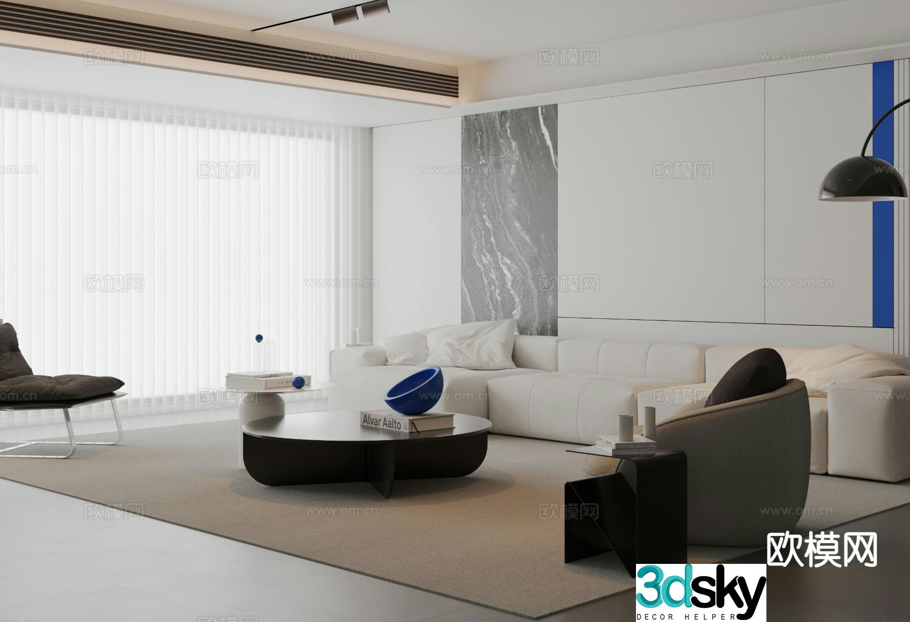 Modern sofa set 3d model