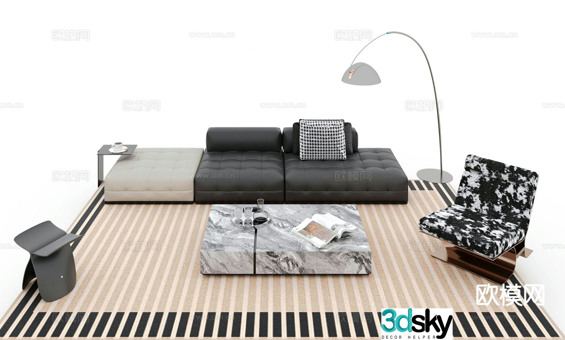 Italian sectional sofa 3d model