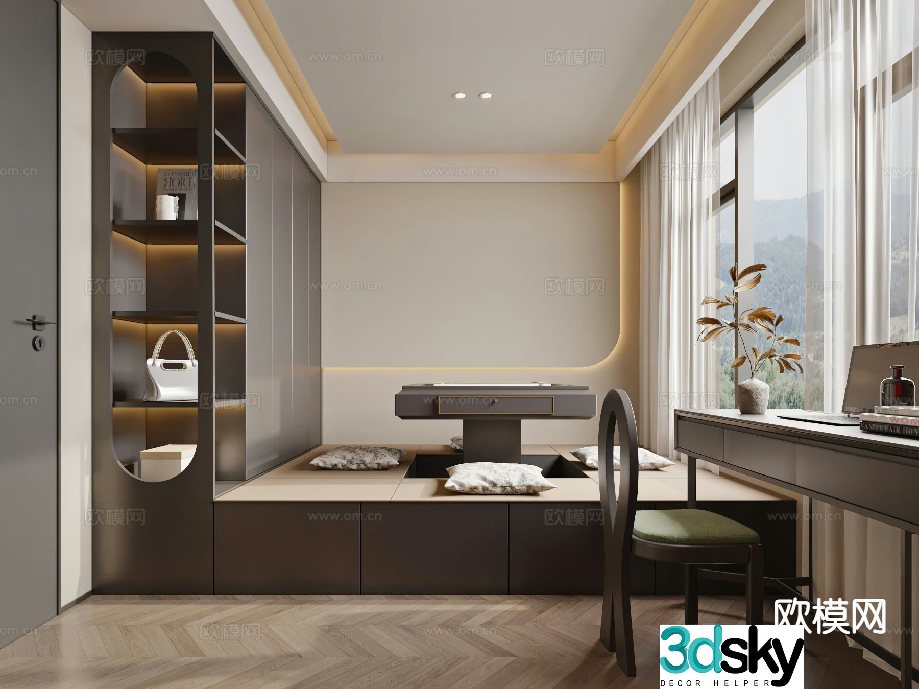 Tatami leisure room mahjong room 3d model