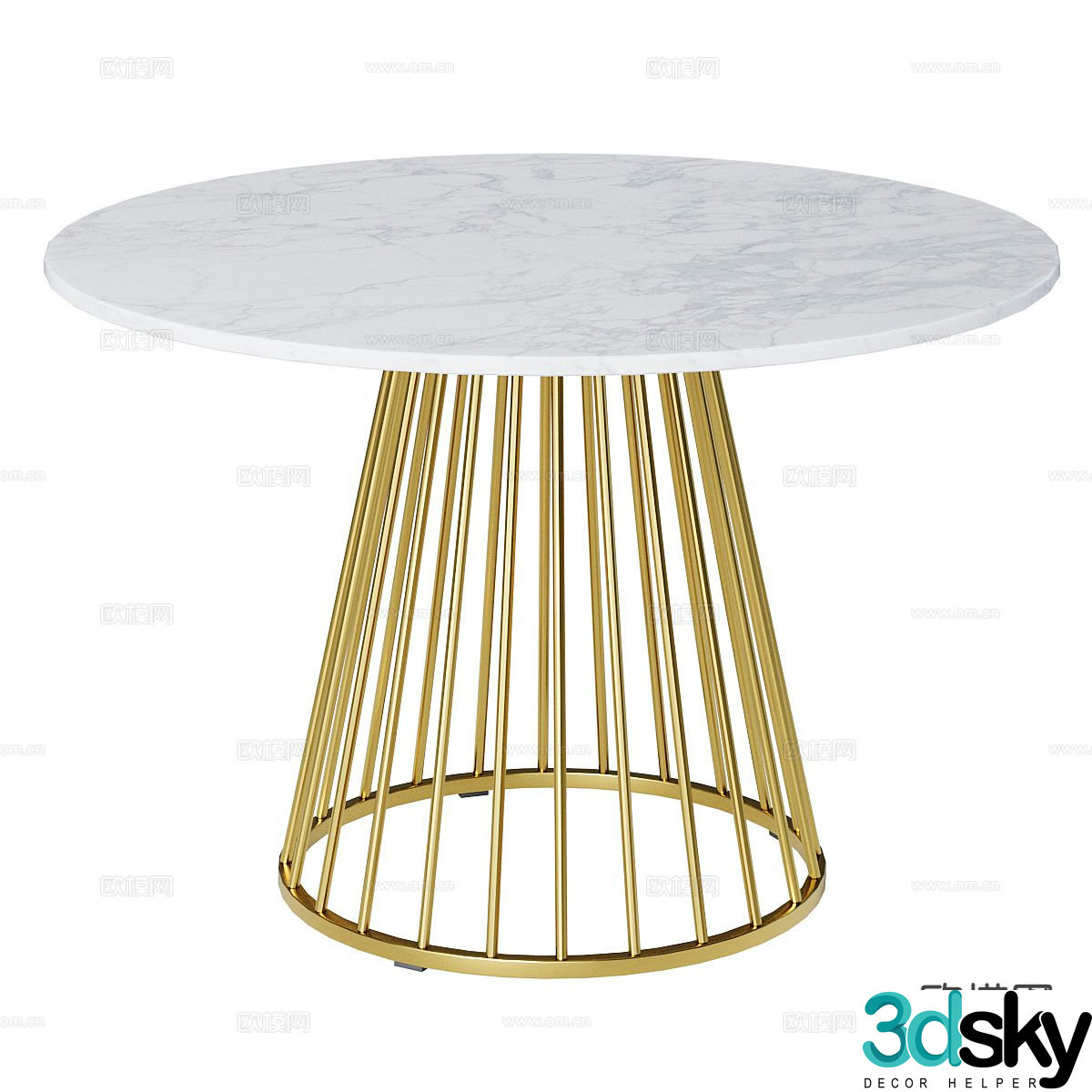 Round coffee table marble coffee table 3d model