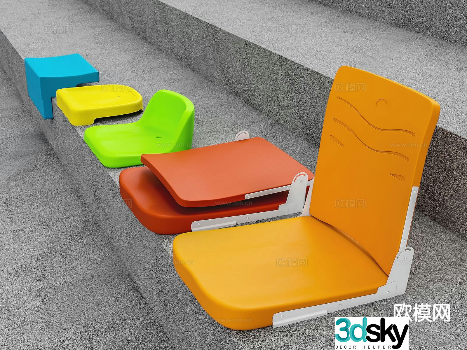 Outdoor chair folding chair 3d model