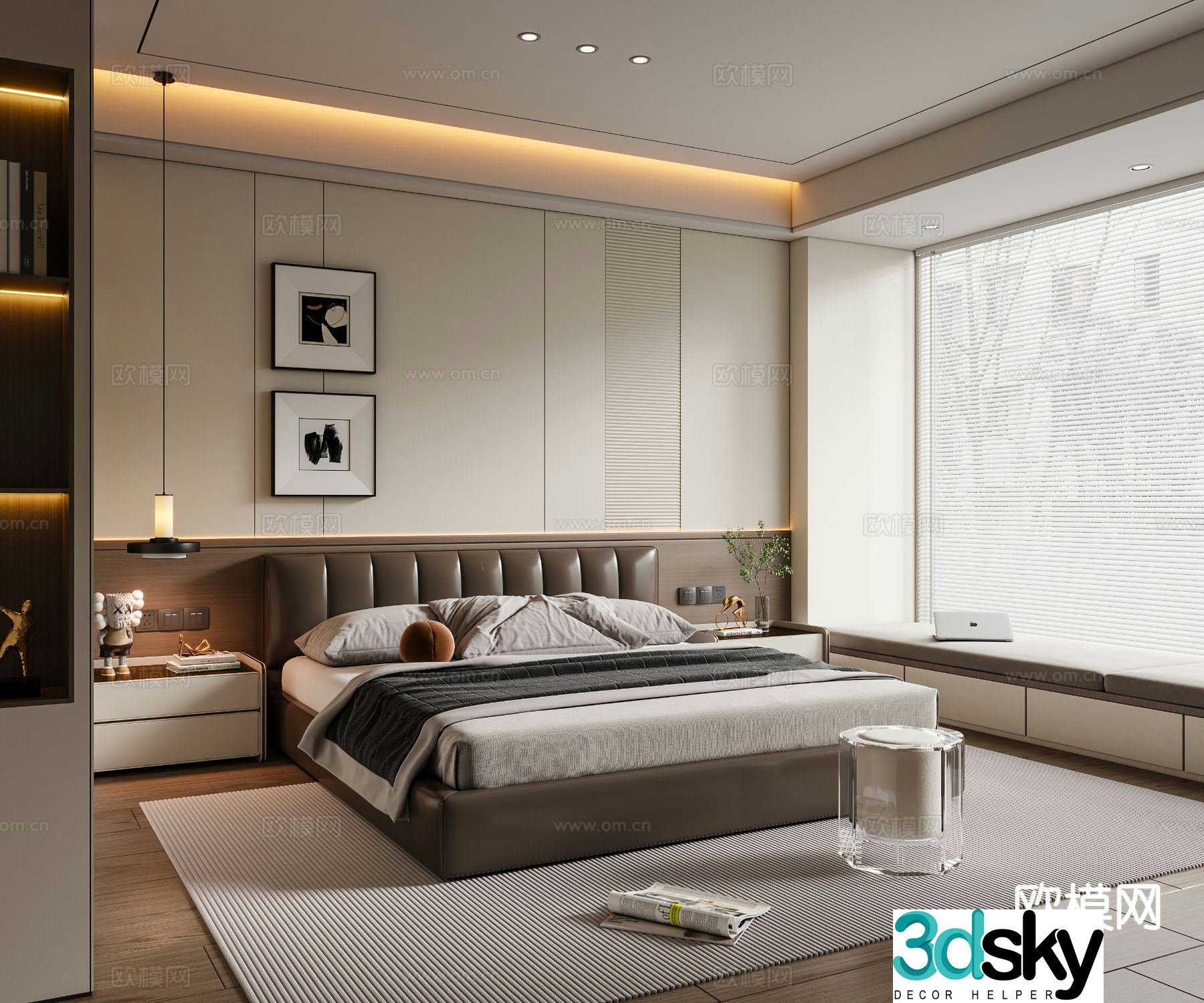 Modern bedroom master bedroom 3d model