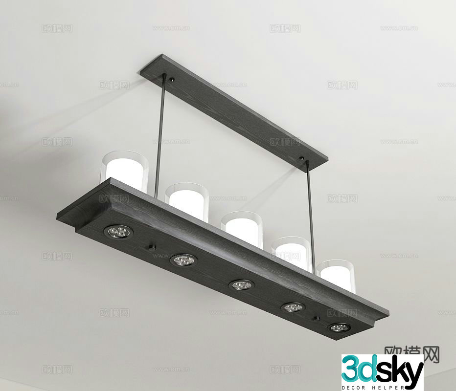 3D model of straight chandelier