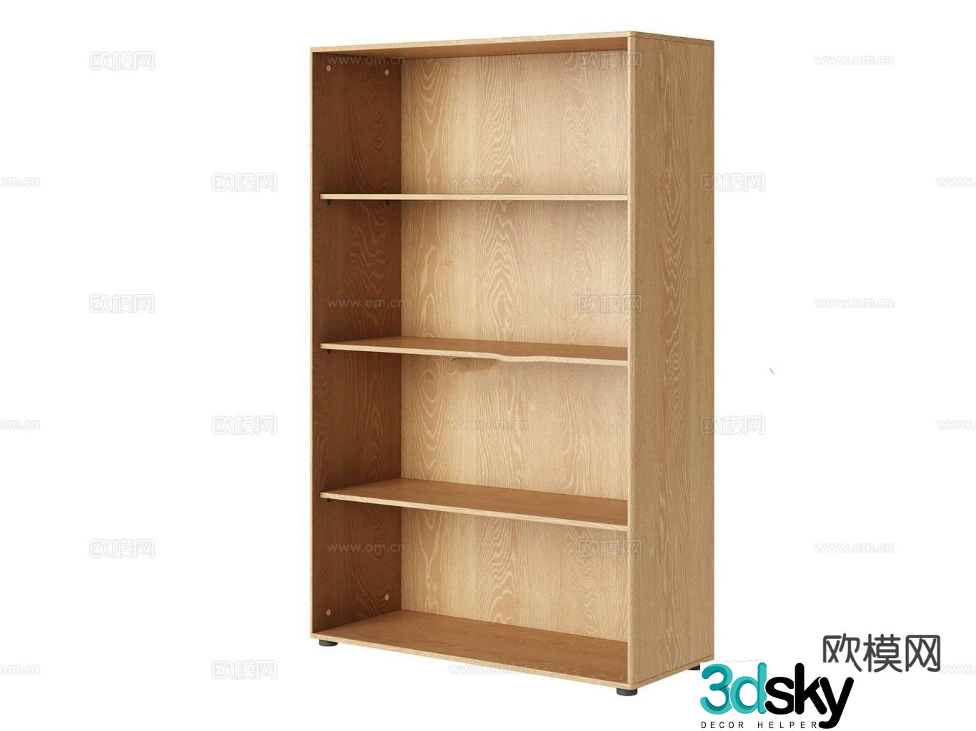 Simple bookcase low cabinet 3d model
