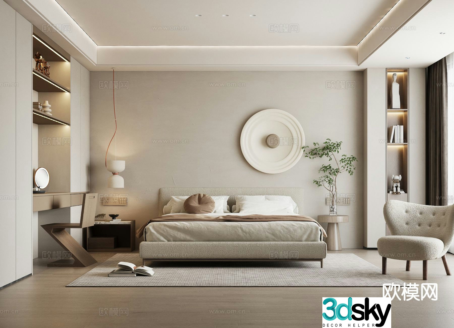 Wabi Sabi bedroom master bedroom 3d model