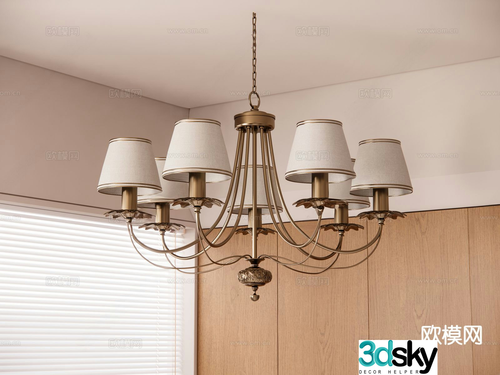 Medieval style chandelier 3d model