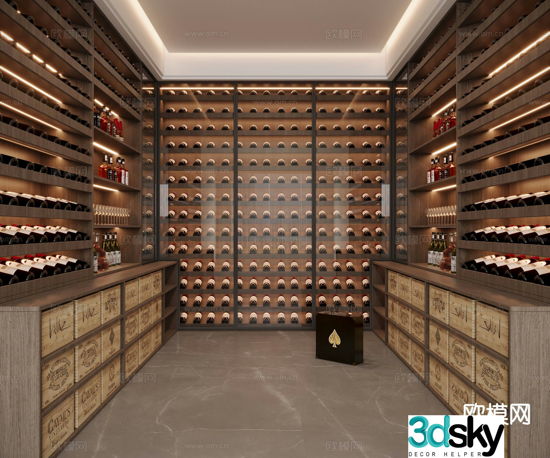 Modern wine cellar 3d model