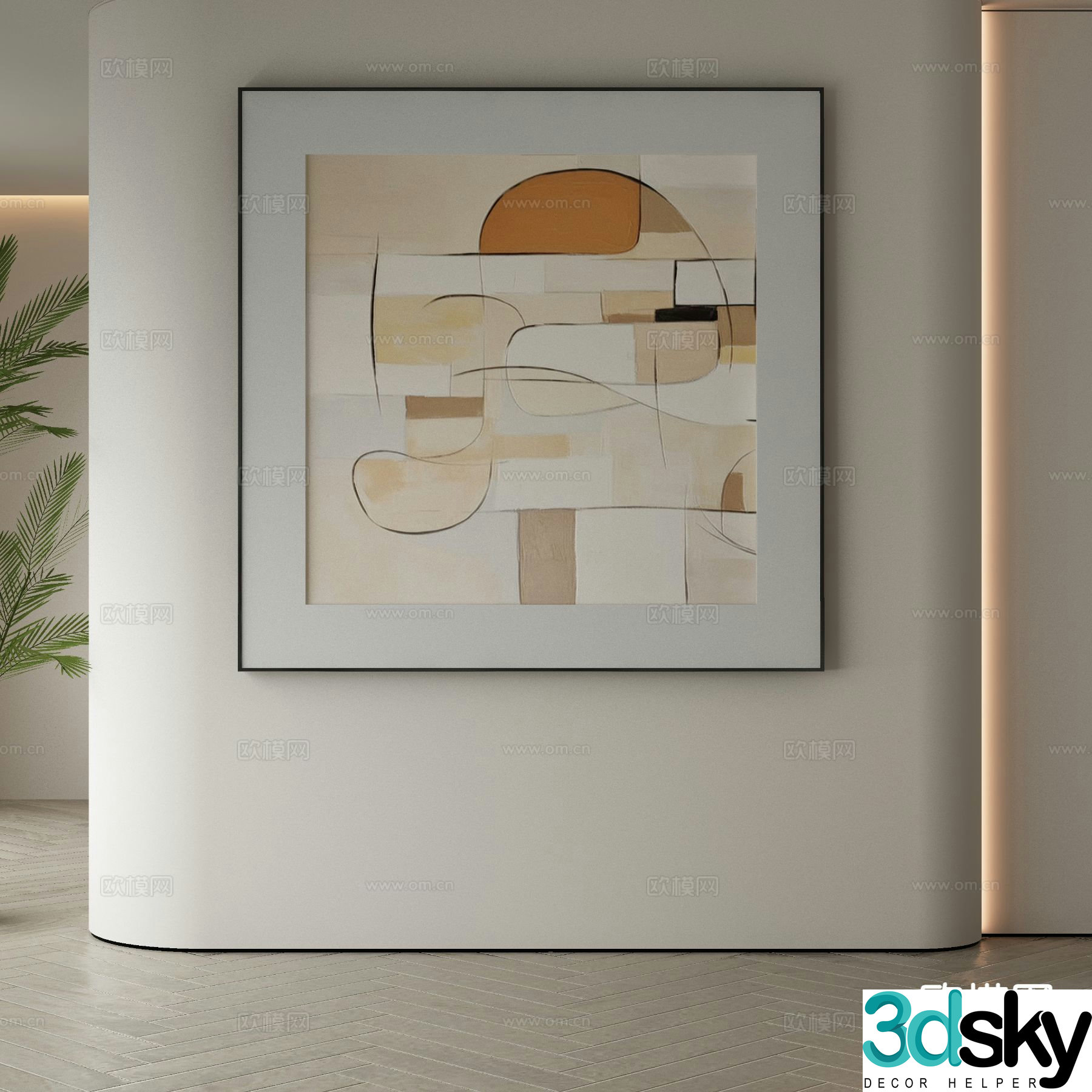 Modern art painting texture painting decorative painting 3d model