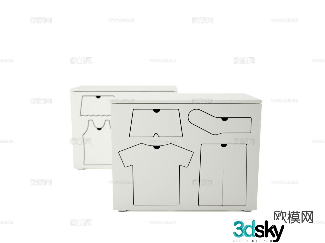 Simple children’s storage cabinet 3D model
