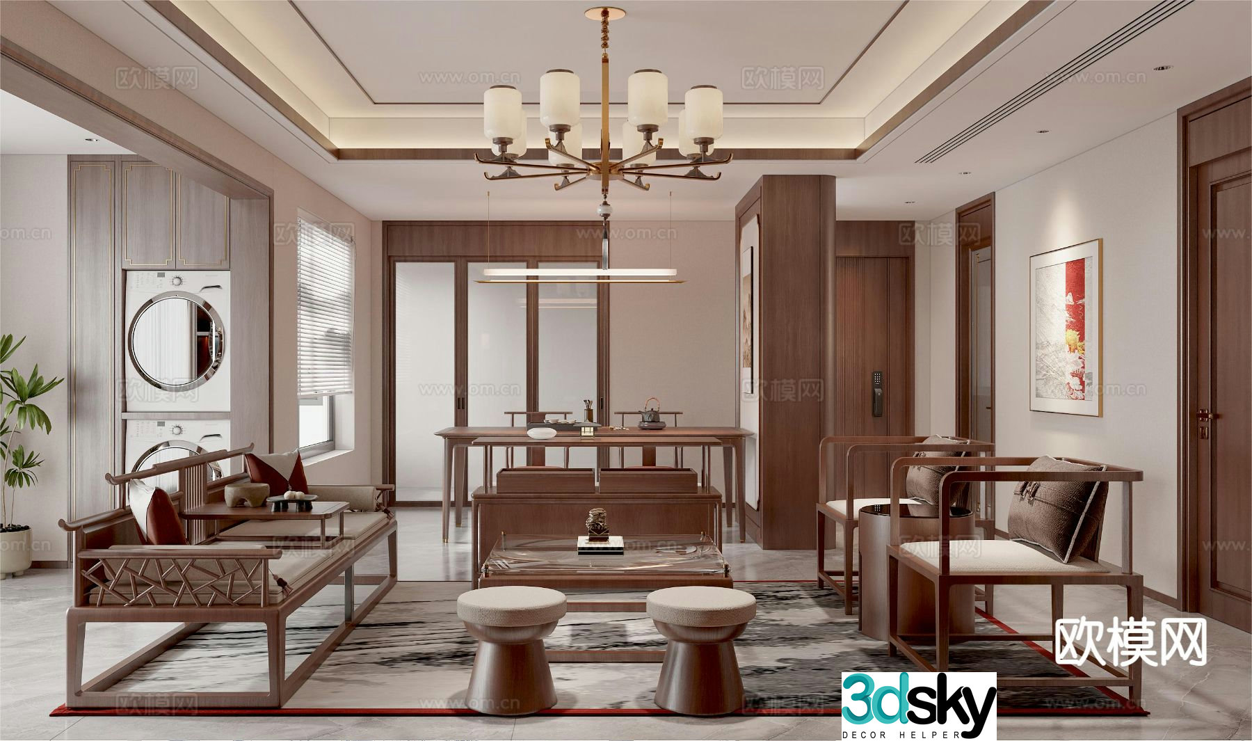 Chinese restaurant 3d model