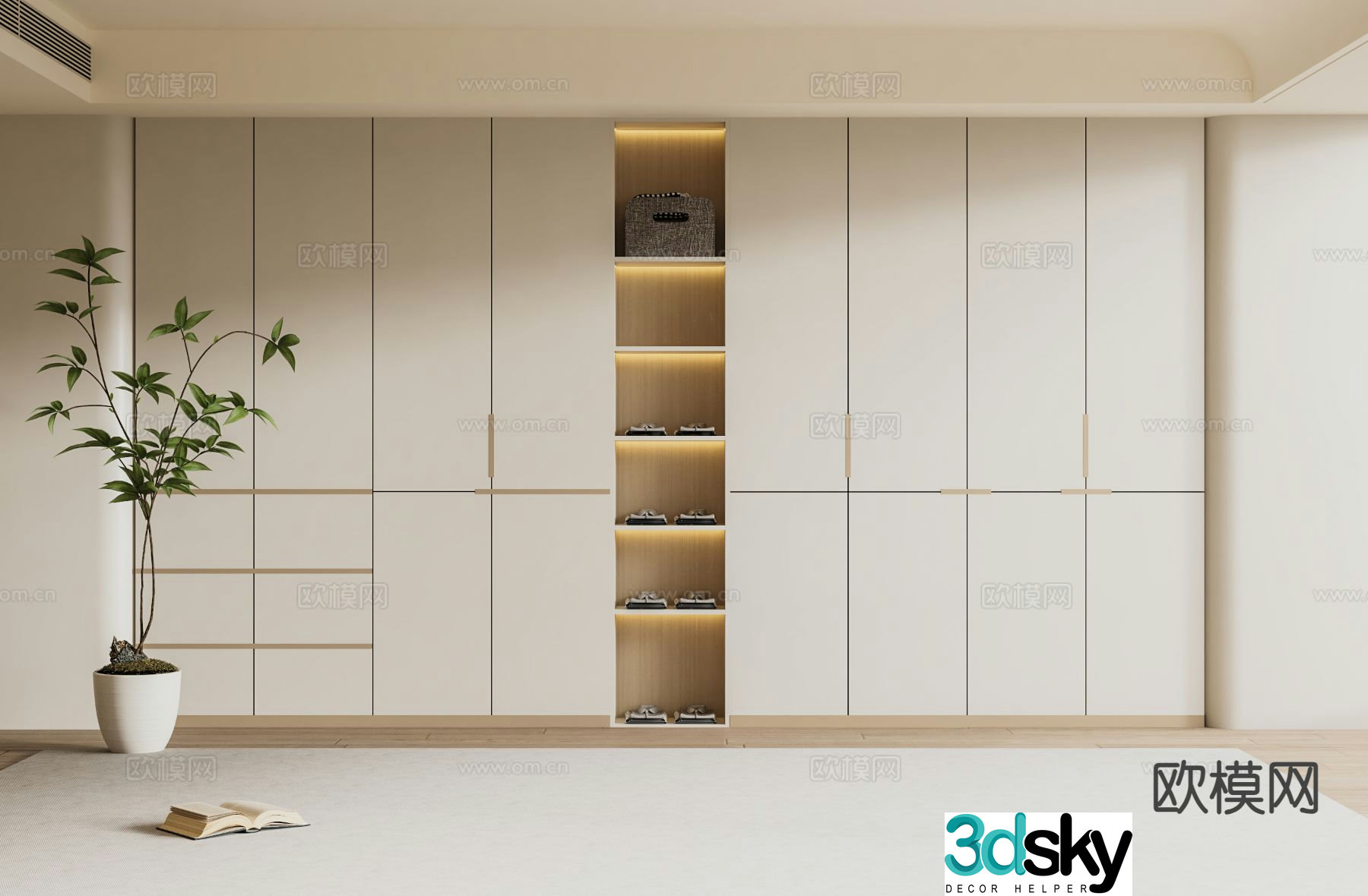 Cream style wardrobe 3d model