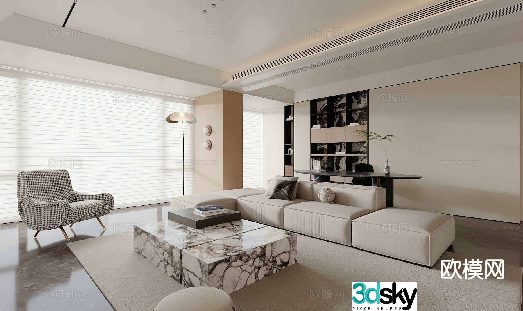 Modern living room 3d model