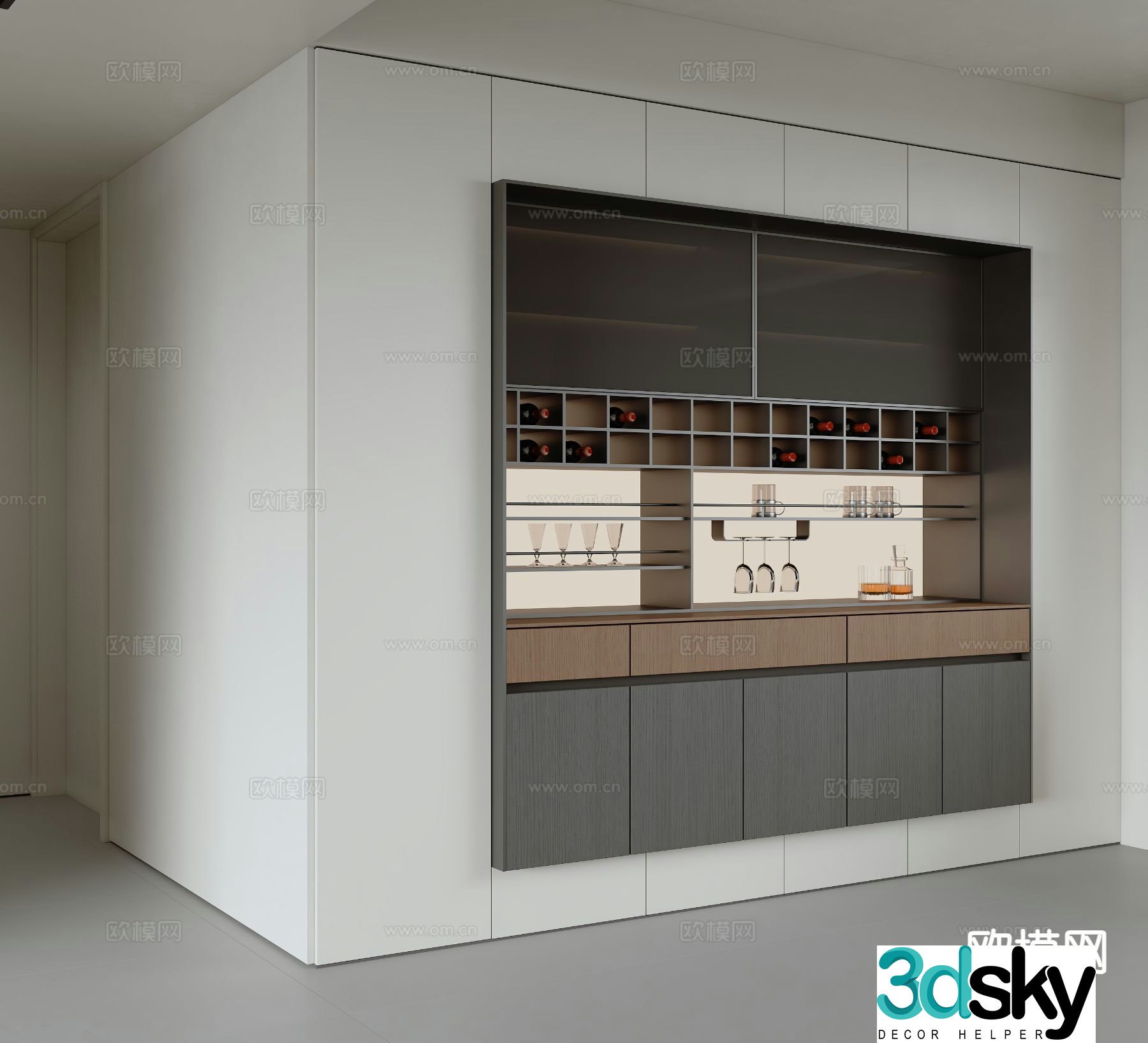 Minimalist sideboard 3d model