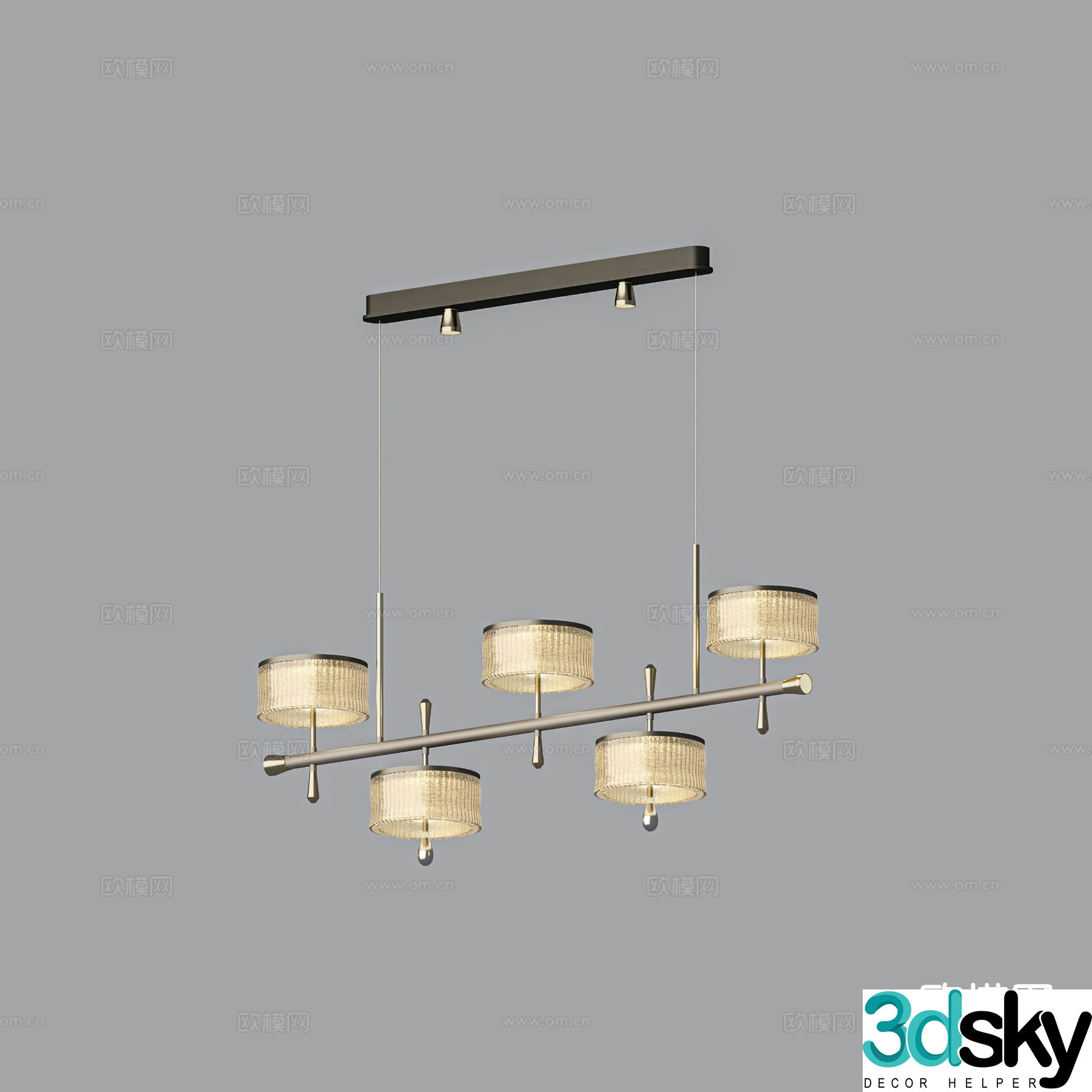 Light luxury chandelier restaurant chandelier 3d model